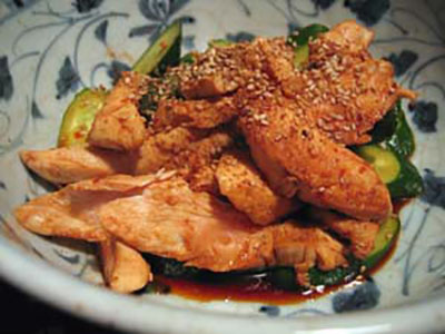 茹でササミの辛味醤油だれ＿写真"