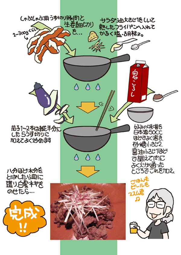 豚と茄子の甘みそ炒め